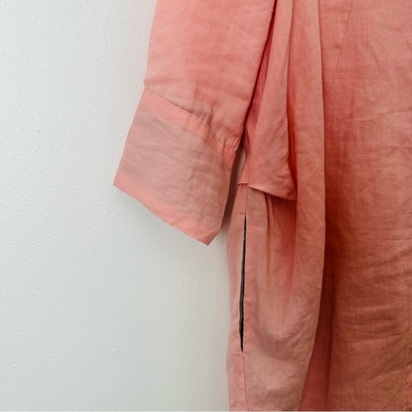 A. Mollin 100% linen tunic dress with hood button down coverup - Picture 8 of 9